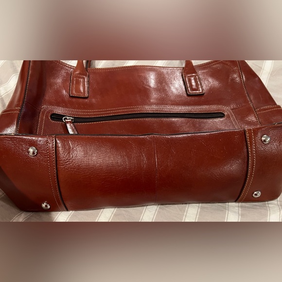 Fossil Brown Leather Tote - Picture 2 of 10